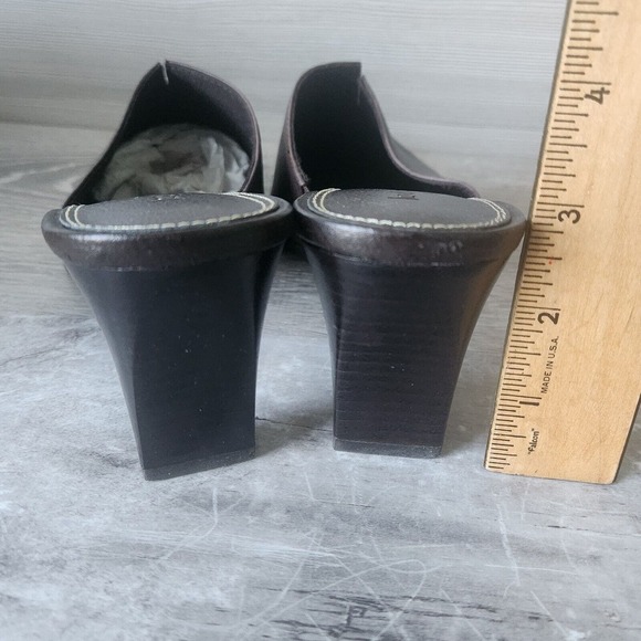Liz Claiborne Flex Guild Rich Brown Leather 2.75" Heel Shoes Mules Womens 8.5 M - Picture 7 of 13